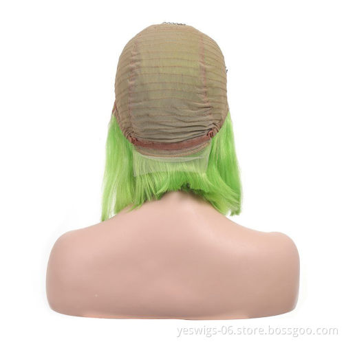 Wholesale Green Bob Wigs Human Hair 13x4 Lace Front Wigs Virgin Hair Lace Wigs